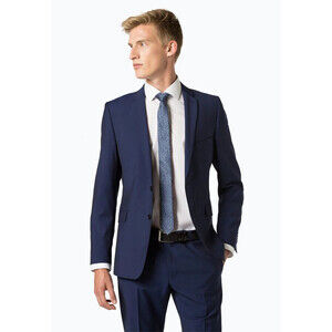 Strellson $578 men's 2 buttons Slim Fit blazer jacket size 48, navy